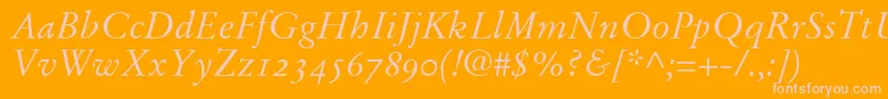 StempelGaramondItalicOldstyleFigures Font – Pink Fonts on Orange Background