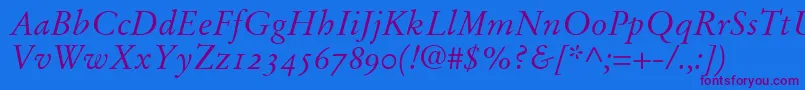 StempelGaramondItalicOldstyleFigures Font – Purple Fonts on Blue Background