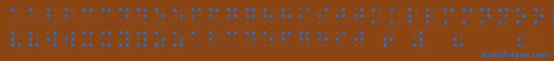 SheetsBraille-Schriftart – Blaue Schriften auf braunem Hintergrund