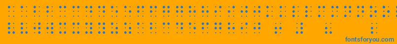 SheetsBraille-Schriftart – Blaue Schriften auf orangefarbenem Hintergrund