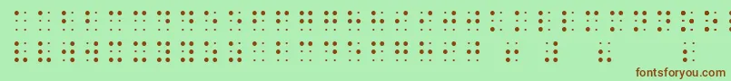 SheetsBraille-Schriftart – Braune Schriften auf grünem Hintergrund