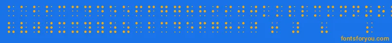 フォントSheetsBraille – オレンジ色の文字が青い背景にあります。