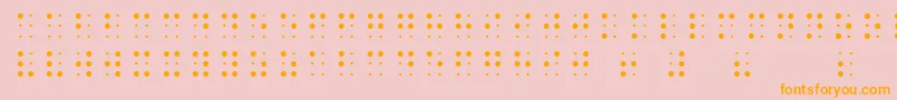 SheetsBraille-Schriftart – Orangefarbene Schriften auf rosa Hintergrund