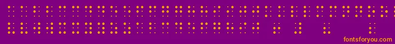 SheetsBraille-fontti – oranssit fontit violetilla taustalla