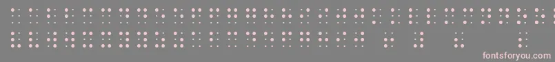 SheetsBraille-fontti – vaaleanpunaiset fontit harmaalla taustalla