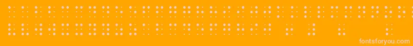 SheetsBraille-Schriftart – Rosa Schriften auf orangefarbenem Hintergrund