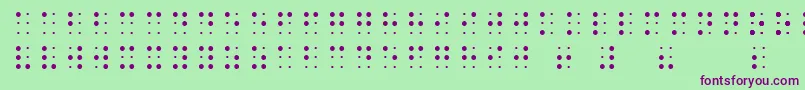 Fonte SheetsBraille – fontes roxas em um fundo verde