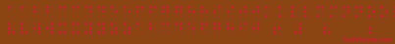 SheetsBraille-Schriftart – Rote Schriften auf braunem Hintergrund