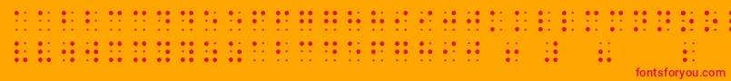 フォントSheetsBraille – オレンジの背景に赤い文字