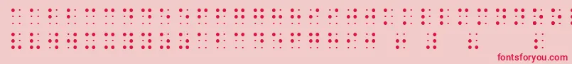 SheetsBraille-fontti – punaiset fontit vaaleanpunaisella taustalla