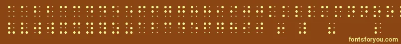 SheetsBraille-Schriftart – Gelbe Schriften auf braunem Hintergrund