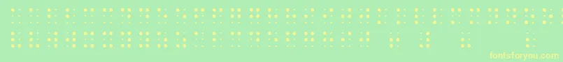 SheetsBraille-Schriftart – Gelbe Schriften auf grünem Hintergrund