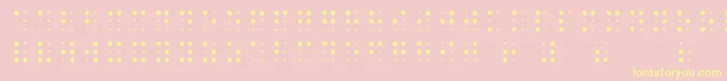 SheetsBraille-Schriftart – Gelbe Schriften auf rosa Hintergrund