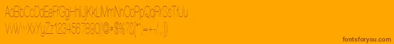 WalkwayUltracondensed-Schriftart – Braune Schriften auf orangefarbenem Hintergrund