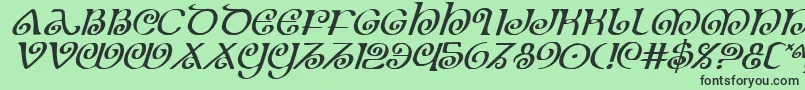 Theshirei Font – Black Fonts on Green Background