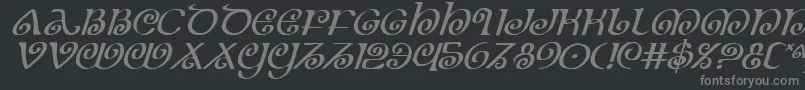 Theshirei Font – Gray Fonts on Black Background