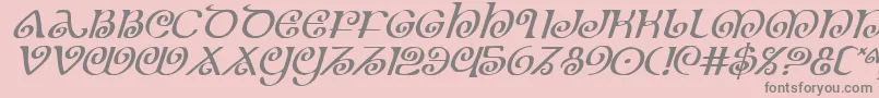 Theshirei Font – Gray Fonts on Pink Background