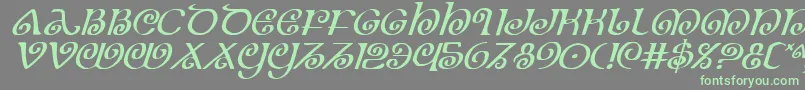 Theshirei Font – Green Fonts on Gray Background
