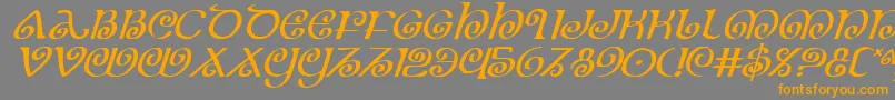 Theshirei Font – Orange Fonts on Gray Background