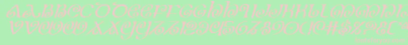 Theshirei Font – Pink Fonts on Green Background