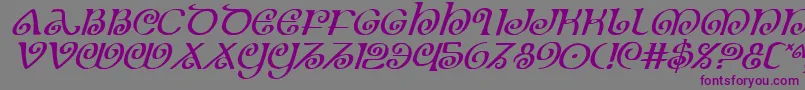 Theshirei Font – Purple Fonts on Gray Background