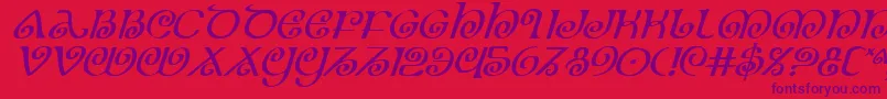 Theshirei Font – Purple Fonts on Red Background