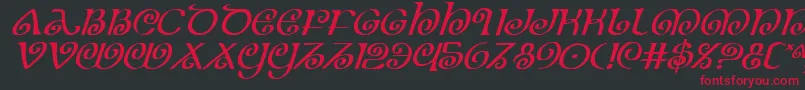 Theshirei Font – Red Fonts on Black Background