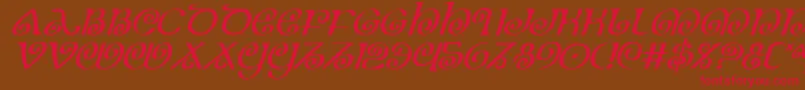 Theshirei Font – Red Fonts on Brown Background