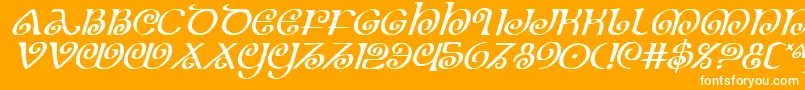 Theshirei Font – White Fonts on Orange Background