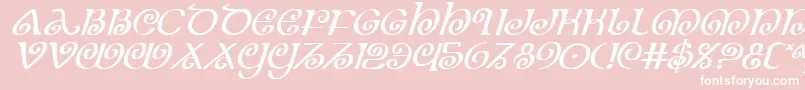 Theshirei Font – White Fonts on Pink Background