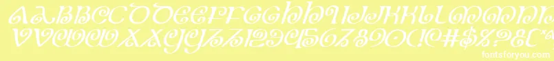 Theshirei Font – White Fonts on Yellow Background
