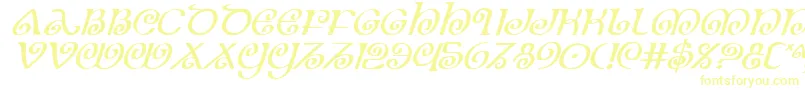 Theshirei Font – Yellow Fonts on White Background
