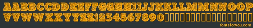 Paisleycaps ffy Font – Orange Fonts on Black Background