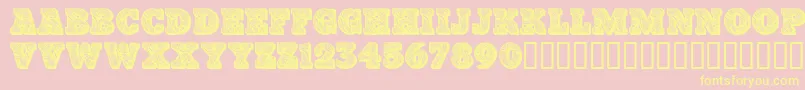 Paisleycaps ffy Font – Yellow Fonts on Pink Background