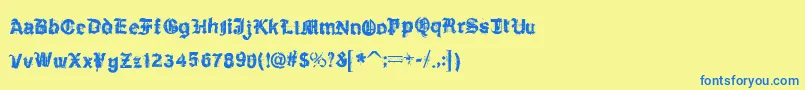KyvadloBlues Font – Blue Fonts on Yellow Background