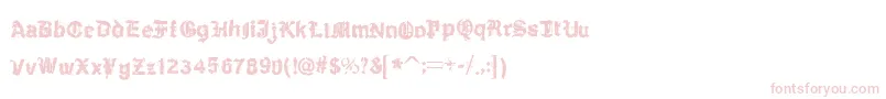 Fonte KyvadloBlues – fontes rosa em um fundo branco
