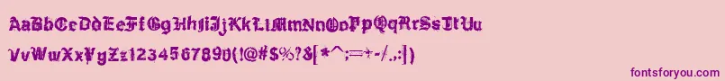 KyvadloBlues-fontti – violetit fontit vaaleanpunaisella taustalla