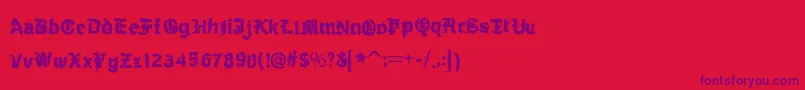 KyvadloBlues-fontti – violetit fontit punaisella taustalla