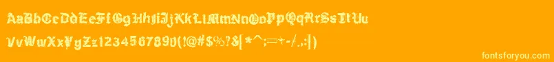 Шрифт KyvadloBlues – жёлтые шрифты на оранжевом фоне