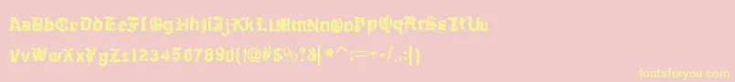 KyvadloBlues-Schriftart – Gelbe Schriften auf rosa Hintergrund