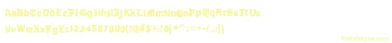 KyvadloBlues-Schriftart – Gelbe Schriften auf weißem Hintergrund