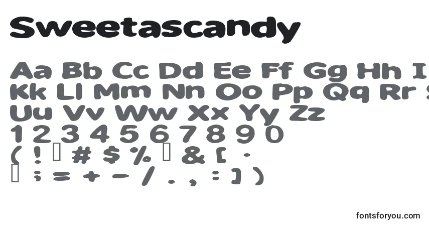 A fonte Sweetascandy – alfabeto, números, caracteres especiais