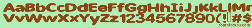 Sweetascandy Font – Brown Fonts on Green Background