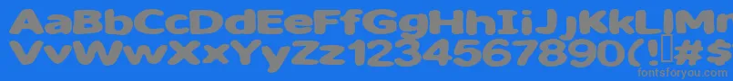 フォントSweetascandy – 青い背景に灰色の文字