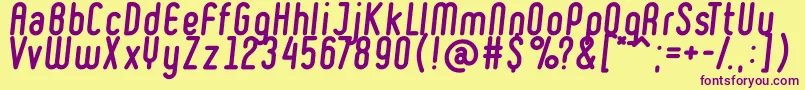 RulerBoldItalic Font – Purple Fonts on Yellow Background