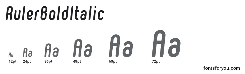 Größen der Schriftart RulerBoldItalic