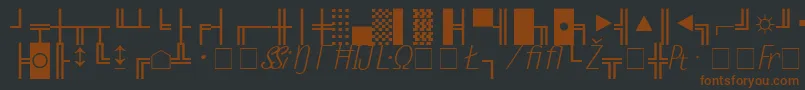 MicroPiFourSsiNormal-fontti – ruskeat fontit mustalla taustalla