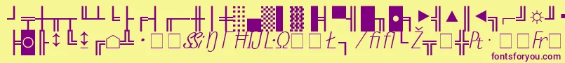 MicroPiFourSsiNormal Font – Purple Fonts on Yellow Background