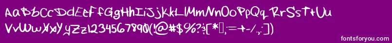 Flufflemufflehand Font – White Fonts on Purple Background