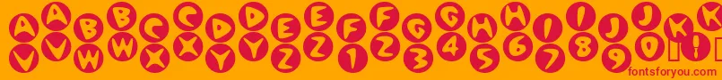 Bowlorama Font – Red Fonts on Orange Background